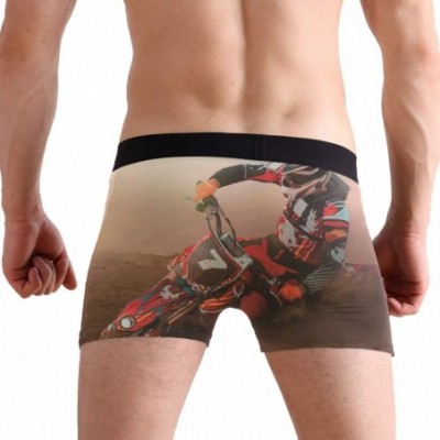 Boxer Briefs Motocross Men's Sexy Boxer Briefs Stretch Bulge Pouch Underpants Underwear - Motocross - C418L84987K