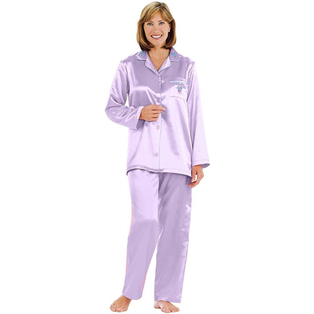 Sets Brushed Back Satin Pajamas - Lilac - CY116ROTO3T