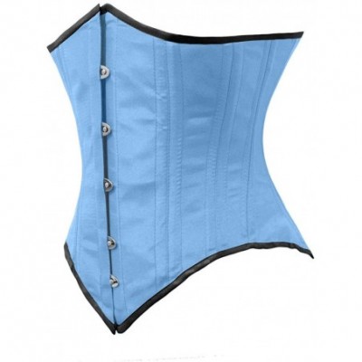 Bustiers & Corsets Heavy Duty 26 Double Steel Boned Waist Training Satin Underbust Tight Shaper Corset 8523-DS - Light Blue (...