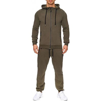 Shapewear Men's Patchwork Sweatshirt Suit Top Pants Sets Sports Suit Tracksuit Spring Autumn - G Green - C1195HR522W