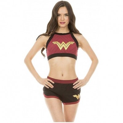 Sets Womens Wonder Woman or Harley Quinn Superhero Racerback Bralette & Sho - C1184HE34A4