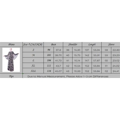 Robes Floral Printed Muslim Dresses for Women Long Dress Women Abaya Dress Islamic National Robe - Black - C7197KRR9EC