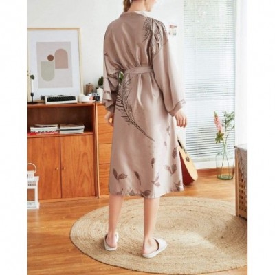 Robes Kimono Dress Woman in Satin by Night- Along Bathrobe for Women-Metallic-L - C3194TCYQRC