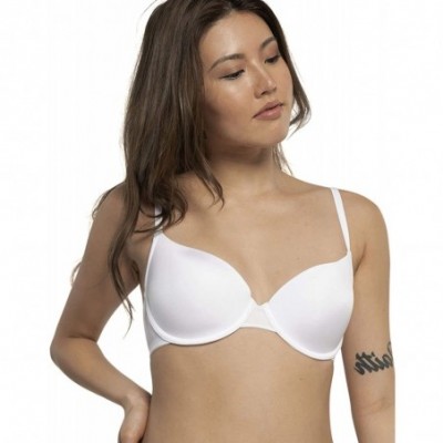 Bras Michelle Tshirt Bras for Women Underwire Light Padded Demi Bra D17195A - White - CF180O8TXGN