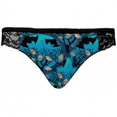 Thermal Underwear Ladies Low-Waist Bud Silk Comfortable Briefs Trees- Falling Leaves- Flying Bats - Multi 1 - C019E78YS5W