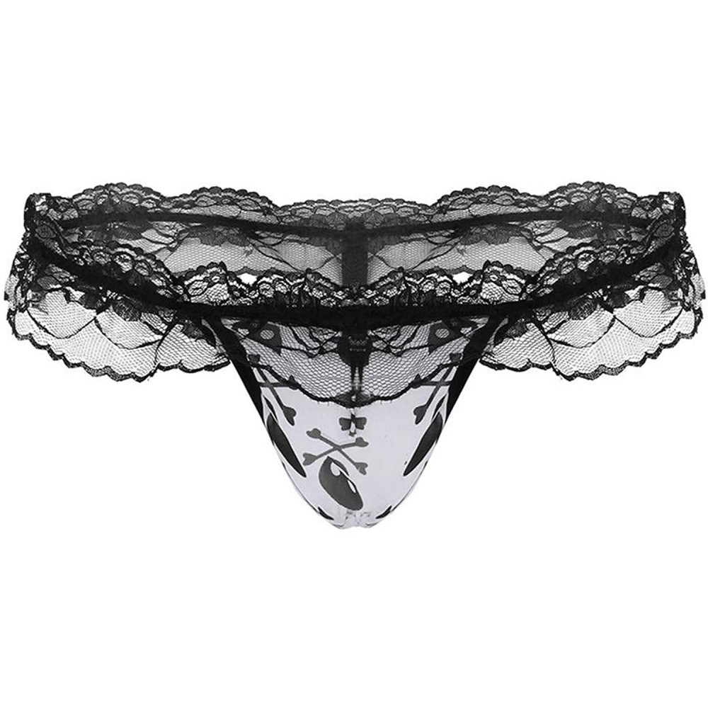 G-Strings & Thongs Sexy Sissy Brief Strechy See Through Lace G Strings Men Lingerie Panties Open Jocks Underwear - Type a - C...