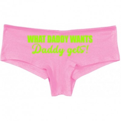 Panties What Daddy Wants Daddy Gets Everything Pink Boyshort Panties - Lime Green - CN195GSKUE7