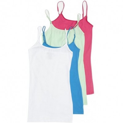 Camisoles & Tanks 4 Pack Active Basic Women Basic Tank Tops-White/H Pink/Mint/Turquoise-2X - C312H058DUD