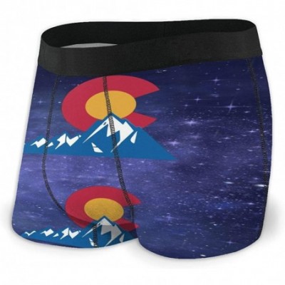 Boxer Briefs Colorado State Flag with Rocky Mountains Men's Boxer Briefs Absorbent Antistatic Underwear with Elastic Waistban...