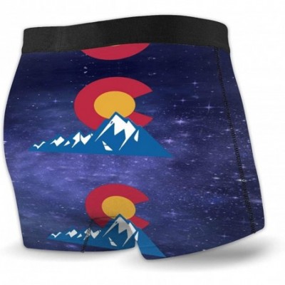 Boxer Briefs Colorado State Flag with Rocky Mountains Men's Boxer Briefs Absorbent Antistatic Underwear with Elastic Waistban...