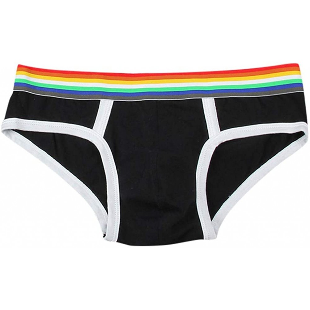 Boxers Men's Sex Solid Comfortable Hot Fashion Colourful Boxer Brief - Black - CW18X4W4KIN