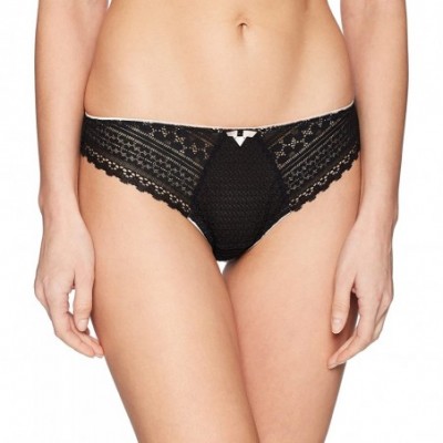 Panties Women's Daisy Lace Thong - Black - C7180D6US42