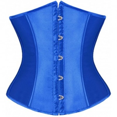 Bustiers & Corsets Fashion Womens Sexy Satin Vintage Underbust Waist Training Corset Bustier Waist Cincher Bodyshaper - Blue ...