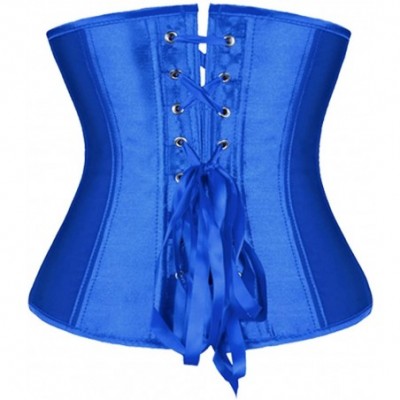 Bustiers & Corsets Fashion Womens Sexy Satin Vintage Underbust Waist Training Corset Bustier Waist Cincher Bodyshaper - Blue ...