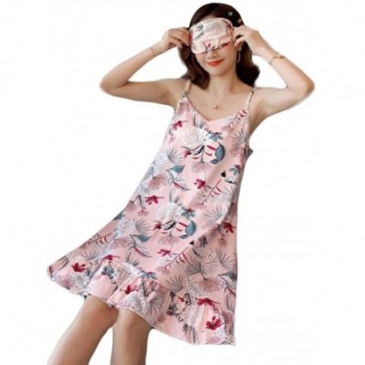 Nightgowns & Sleepshirts Women Sleep Dress Camisole Loungewear Sexy Printing Nightgown - 21 - C919C4UWEL9