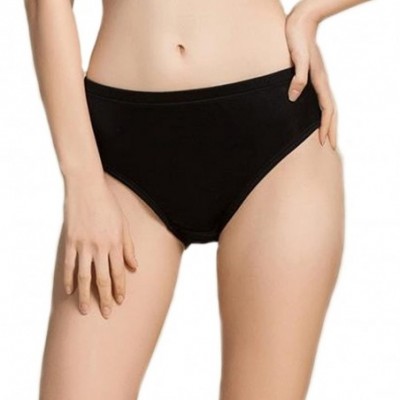 Panties Women's 100% Mulberry Silk Underwear Seamless Low-Waist Briefs Panties Hipster - Black - CS1872MXCSQ