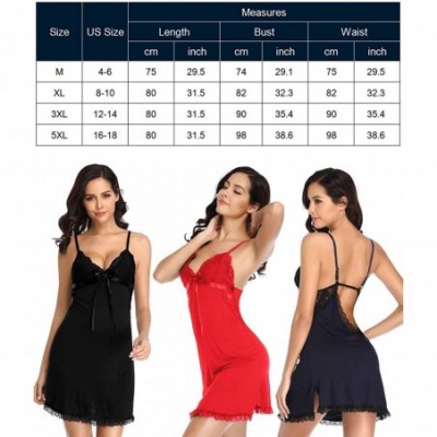 Slips Lace Chemise Nightwear Lingerie Plus Size Babydoll Modal Pajamas for Women - Style 2-blue - CH18ARD33RW