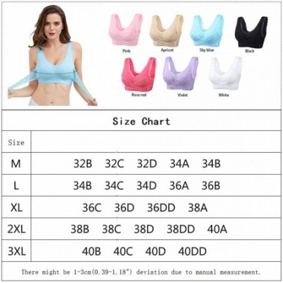 Bras Sport Bra for Women Front Cross Side Buckle Yoga Bra Sleep Wireless Bra - Blue-1pack - CH199OZMUM9