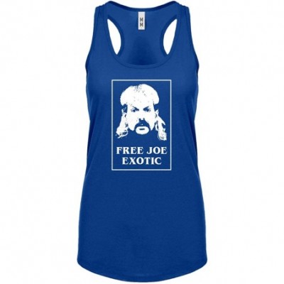 Camisoles & Tanks Free Joe Exotic Womens Racerback Tank Top - Royal Blue - CM1982R8AOC