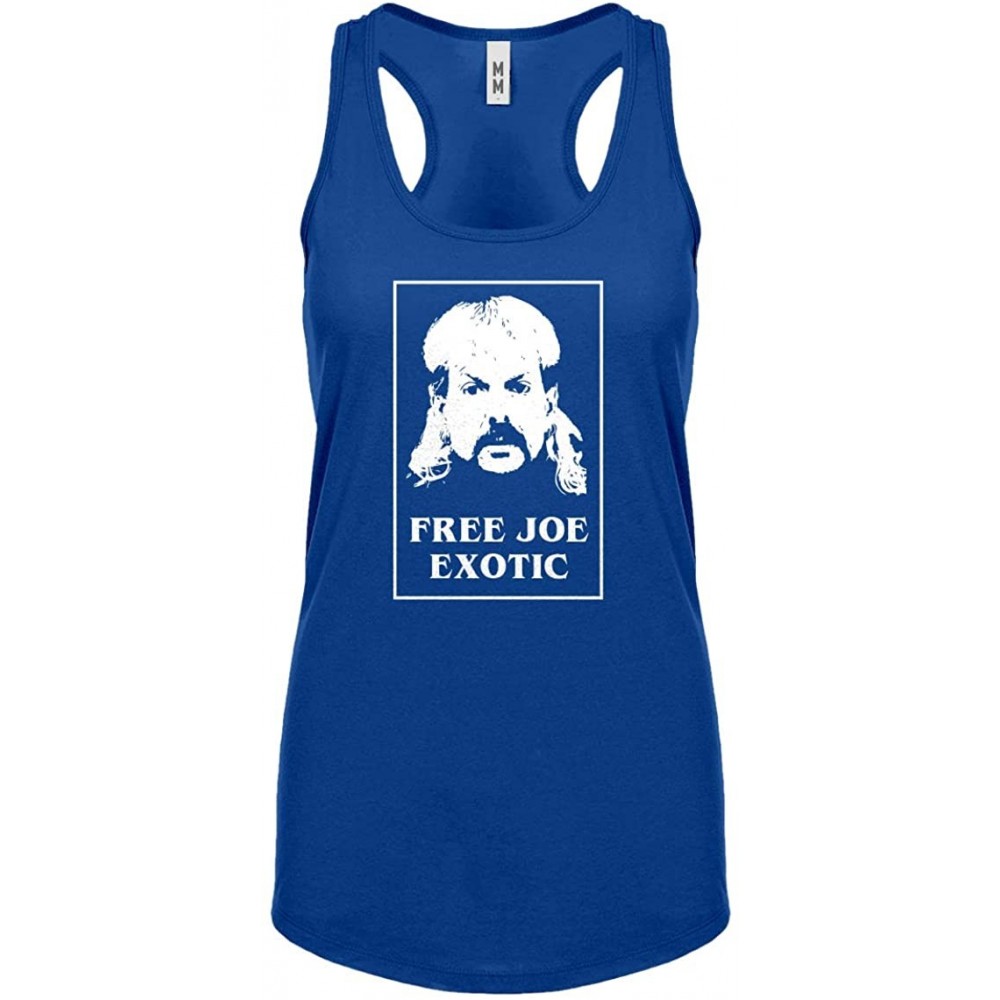 Camisoles & Tanks Free Joe Exotic Womens Racerback Tank Top - Royal Blue - CM1982R8AOC