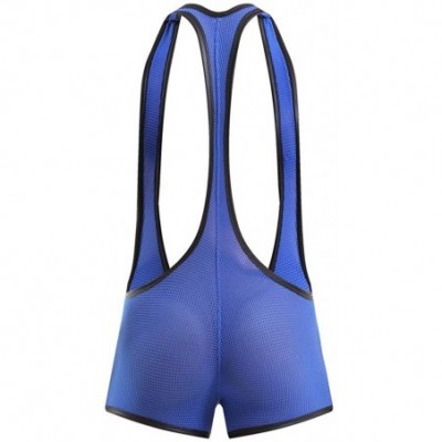 G-Strings & Thongs Men's Sexy Mesh Jumpsuit Erotic Gay Bib Shorts Underwear Sexy Briefs Plus Size - Blue - CC18XS7ZMAL