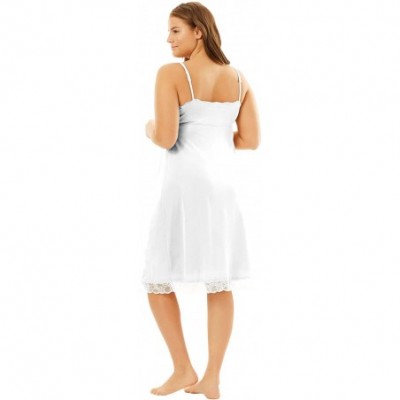 Slips Women's Plus Size Double Skirted Full Slip - White (0117) - CQ199KWYYZY