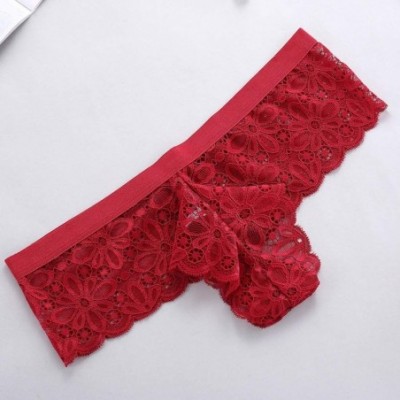 Thermal Underwear Women G-String Panties-Sexy Lace Flowers Lingerie Brief Low Waist Underpant Sleepwear Underwear Thongs - Re...