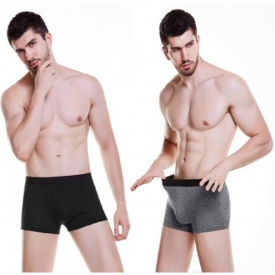 Boxer Briefs Men's Underwear Boxer Briefs 5 Pack Cotton No Ride-up Sport Underwear - 09 Black/Gray (With Fly) - C918IRCKR9Y