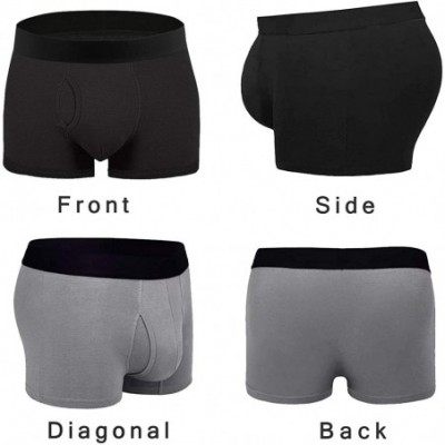 Boxer Briefs Men's Underwear Boxer Briefs 5 Pack Cotton No Ride-up Sport Underwear - 09 Black/Gray (With Fly) - C918IRCKR9Y