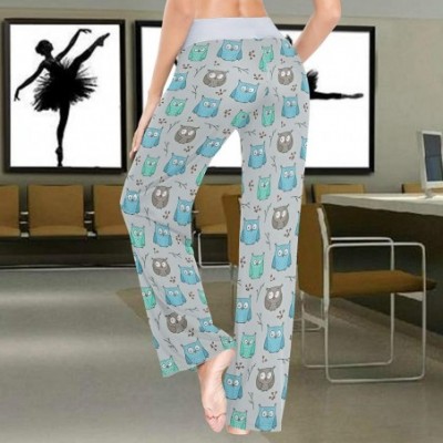 Bottoms Blue Grey Green Owls Women's Pajama Pants Lounge Sleep Wear - Multi - CP19DC3GALL