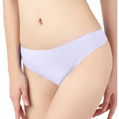 Slips Sexy Thong for Womens 1 Piece Low Waist Seamless Panties Bikini Underwear for Female - White - CO1962H9774