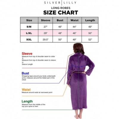 Robes Women's Full Length Luxury Long Bathrobe - Soft Plush Comfy Long Robe (Sizes Small - Plus Size XXL) - Purple - C618C7C84WT