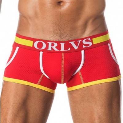 Trunks Men's Boxer Briefs Cotton Stretch Underwear - Red*3 - C3193N4Q26W