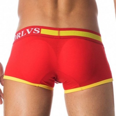 Trunks Men's Boxer Briefs Cotton Stretch Underwear - Red*3 - C3193N4Q26W