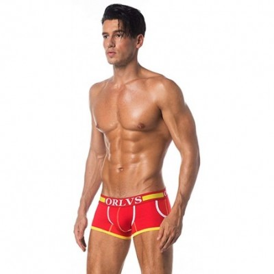 Trunks Men's Boxer Briefs Cotton Stretch Underwear - Red*3 - C3193N4Q26W