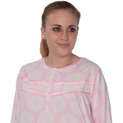 Nightgowns & Sleepshirts Women's Warm Soft Fleece Floral Print Long Sleeve Nightgown - 4029_green - CQ128RSQ1RT