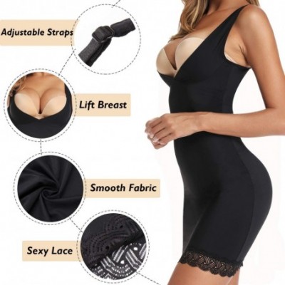 Shapewear Shapewear Bodysuit for Women Tummy Control Open Bust Body Shaper - Black-292 - CA18T69U2UK