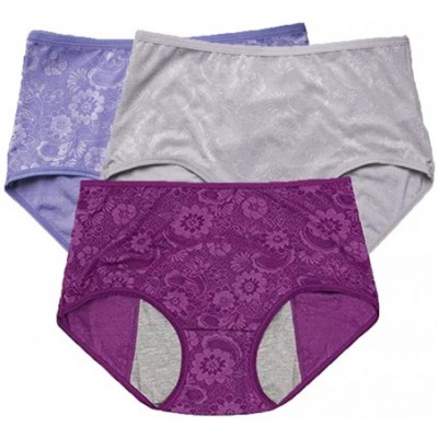 Panties Women's Period Panties Menstrual Underwear Protective Menstrual Jacquard Easy Clean - Blue-gray-purple - CX18HCCHYE3