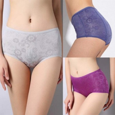 Panties Women's Period Panties Menstrual Underwear Protective Menstrual Jacquard Easy Clean - Blue-gray-purple - CX18HCCHYE3