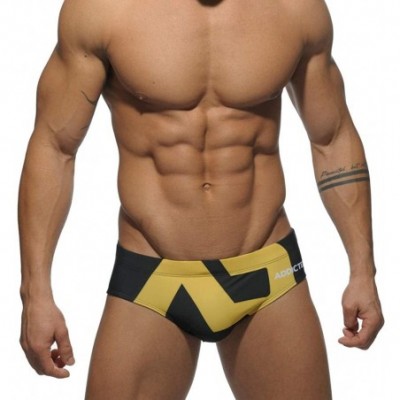 Briefs Men's Briefs Sexy Fashion Anti-Glare Printing Large Size Swimsuit Briefs - 14 - C919DEI88OZ