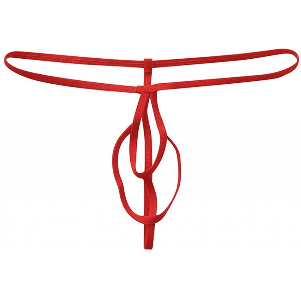 G-Strings & Thongs Men's Thong Underwear Jockstrap Sexy Low Raise Comfort Briefs G String Thong - Red - CB196HG20D9