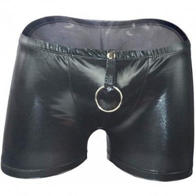 Boxer Briefs Men's Faux Leather Boxer PVC PU Briefs Underwear - CJ18DIX3LTI