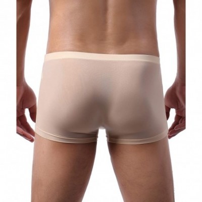 Boxer Briefs Men's Boxer Briefs- Ice Silk Shorts Briefs Trunks Style Underwear - 1-pack Camel - CB199CKN4IE