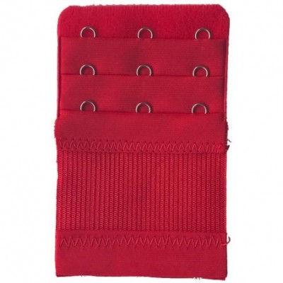 Accessories 3 Rows 3 Hooks Bra Extender-Universal Women Flexible Undearwear Extenders Straps Band Red - Red - CK18WC4R8RE