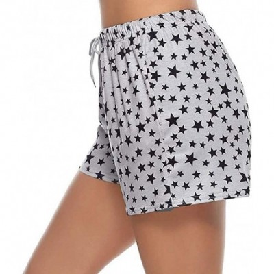 Bottoms Star Print Casual Shorts Women's Pajama Pants Shorts Summer Sleepwear Loose High Waist Pants - Gray - CX19DYCI72Q