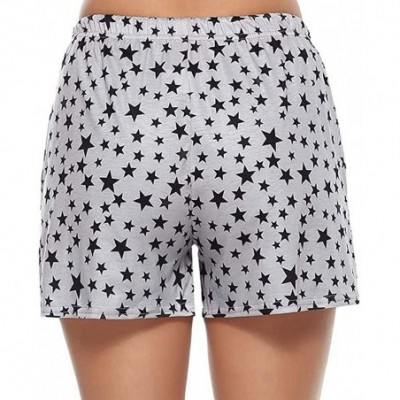 Bottoms Star Print Casual Shorts Women's Pajama Pants Shorts Summer Sleepwear Loose High Waist Pants - Gray - CX19DYCI72Q