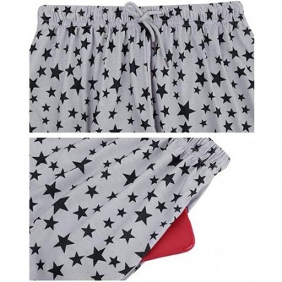 Bottoms Star Print Casual Shorts Women's Pajama Pants Shorts Summer Sleepwear Loose High Waist Pants - Gray - CX19DYCI72Q