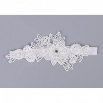 Garters & Garter Belts Wedding Lace Garter for Bridal Garter Rhinestones Garter Belt Set - White-3 - CF180ISKU8U