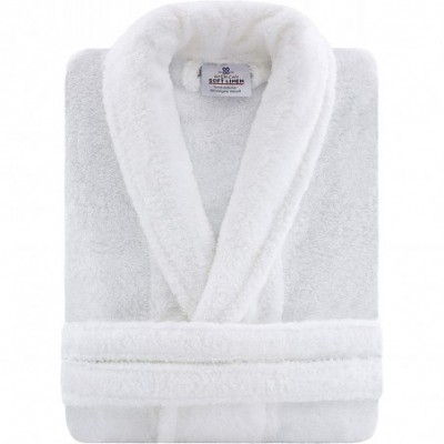 Robes Luxury Hotel & SPA Warm Shawl Collar Soft Plush Fleece Robe - Snow White - CL1979LO9XN