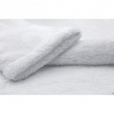 Robes Luxury Hotel & SPA Warm Shawl Collar Soft Plush Fleece Robe - Snow White - CL1979LO9XN